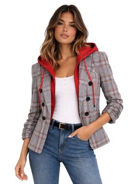 $650 VERONICA BEARD Caldwell Dickey Checked Blazer Jacket Sz 4
